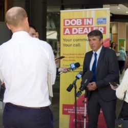 ACT Policing Detective Sergeant delivers a media address about Dob in a Dealer in Canberra.