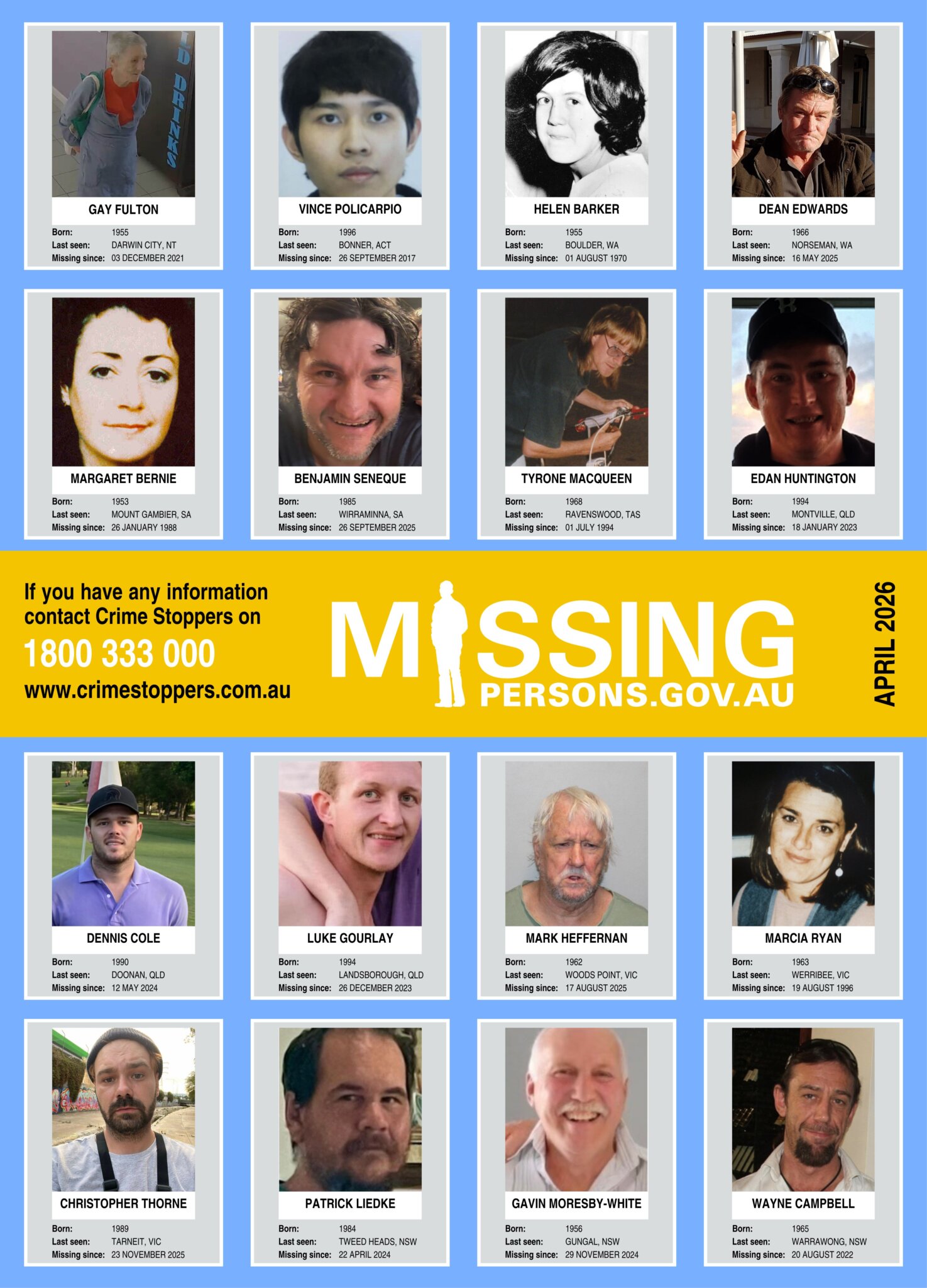 April Rees Missing April 2026 Missing Persons Update • Crime Stoppers ACT